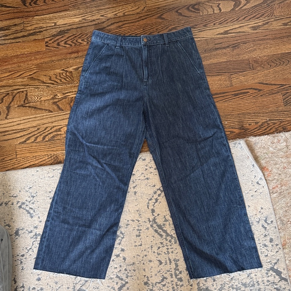 J. Crew Wide Leg Dark Indigo Denim trouser jeans 29
